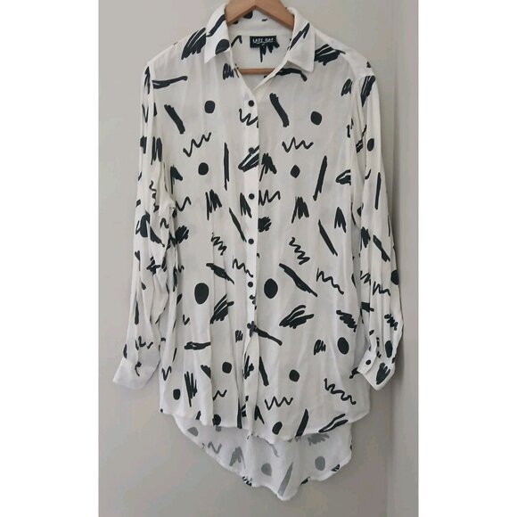 Lazy Oaf Button Up Tunic Mini Dress - Picture 1 of 9